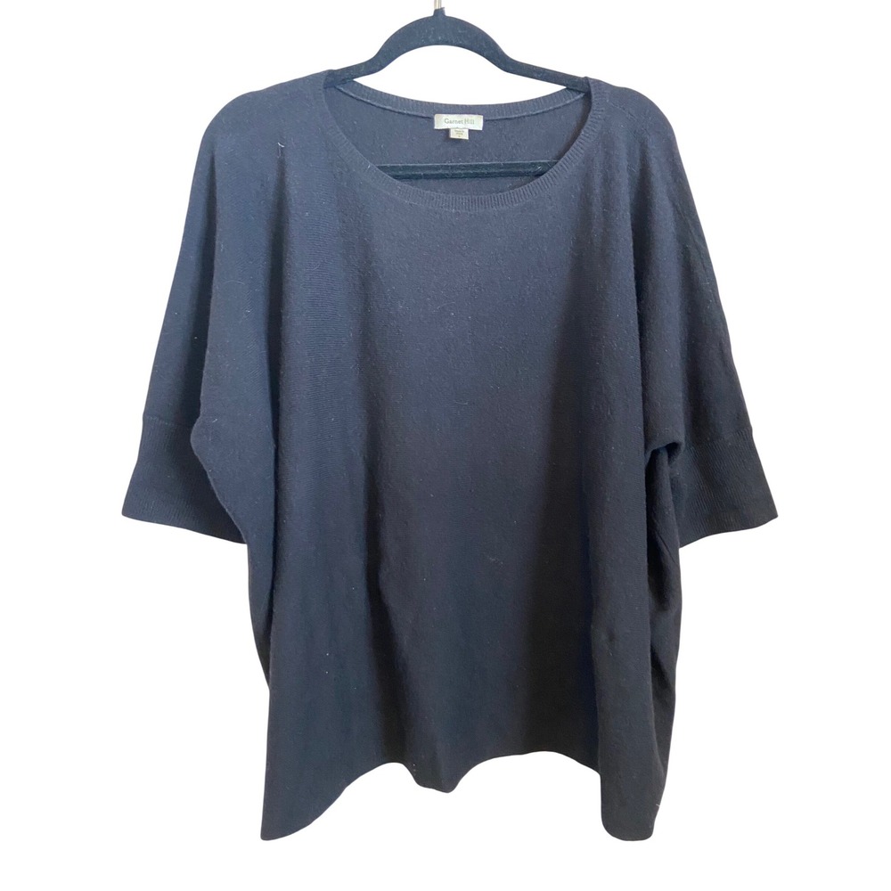 Garnet Hill Womens Black 100% Cashmere Oversized Sweater Size Large‎